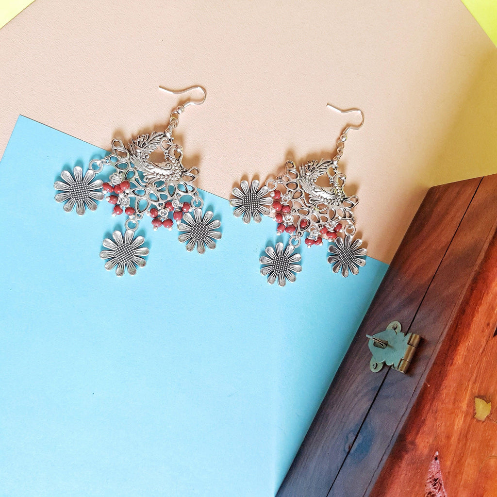 Mayurika Oxidized Earrings - Rubinoo