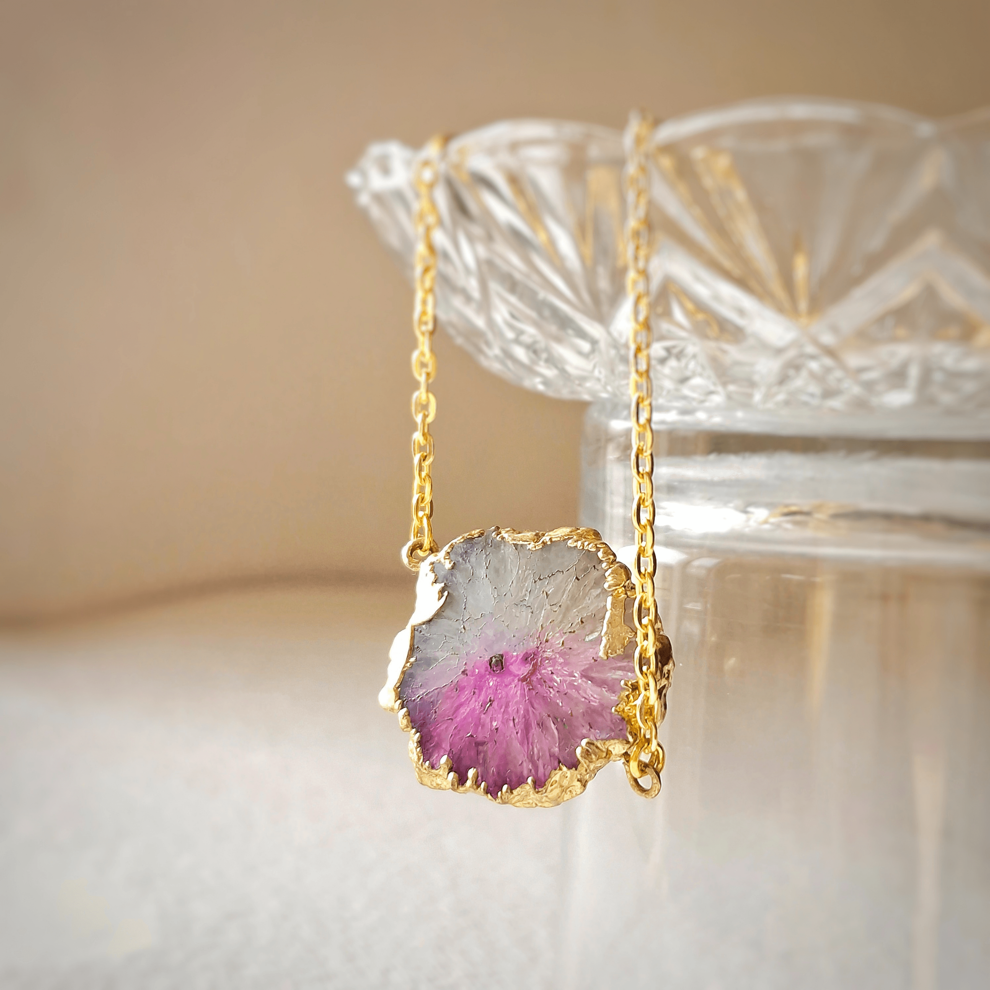 Dual Druzy Crystal Pendant - Rubinoo