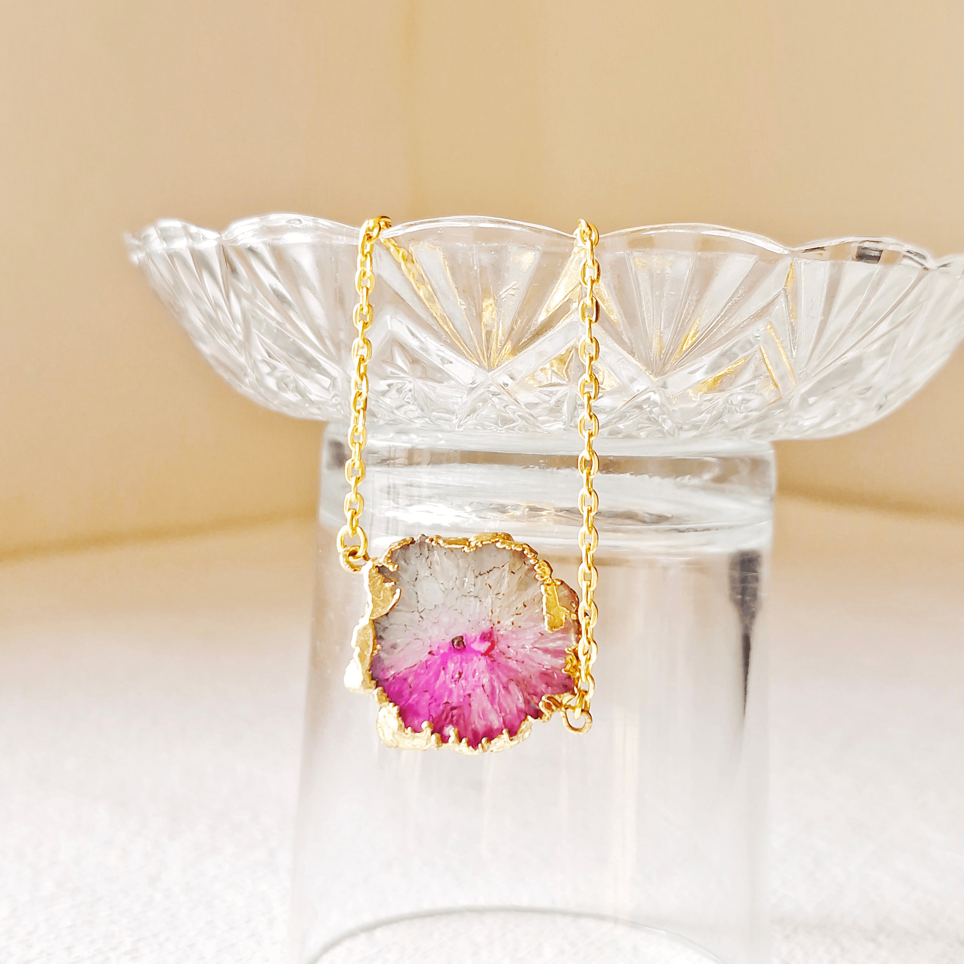 Dual Druzy Crystal Pendant - Rubinoo