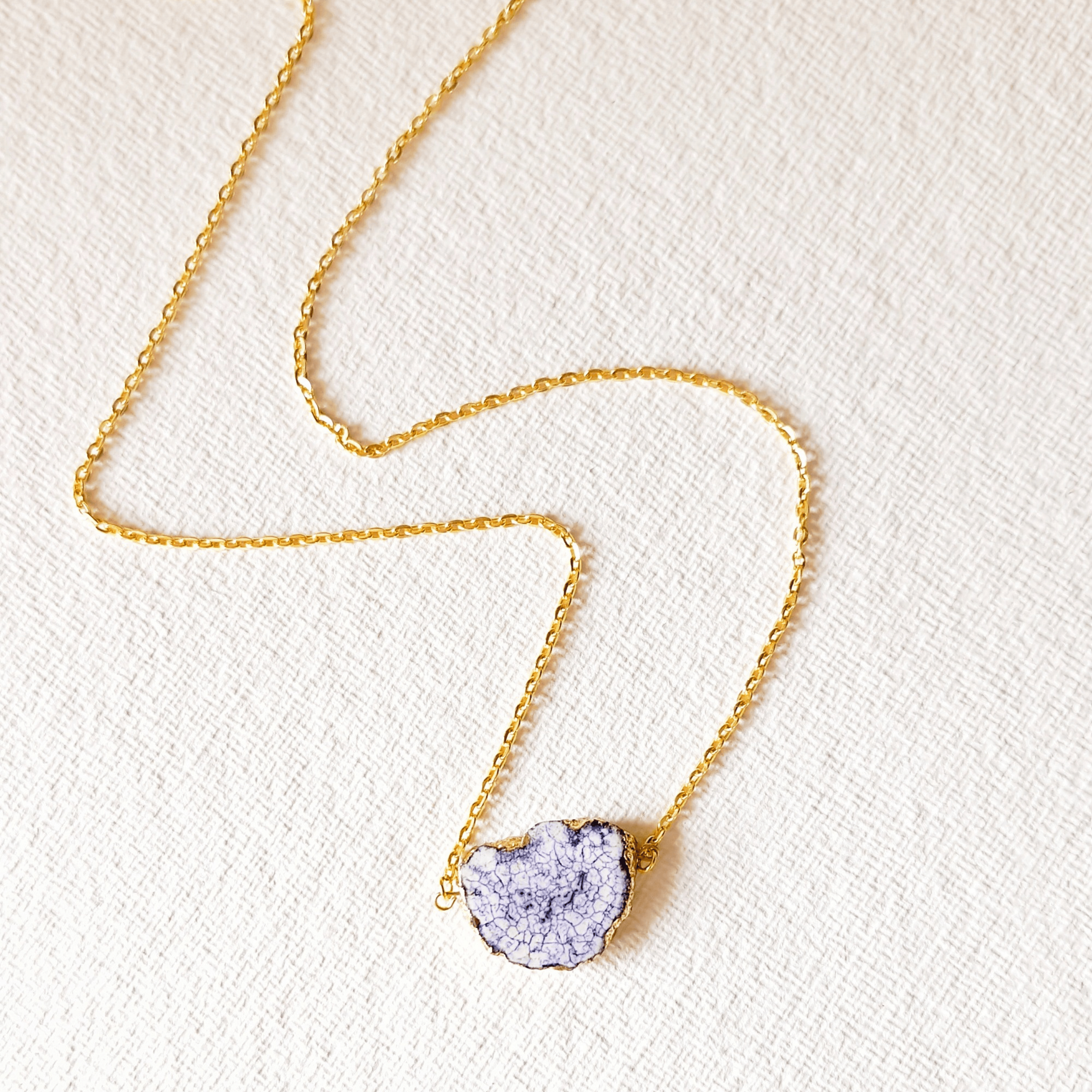 Druzy Crystal Pendant Necklace - Rubinoo