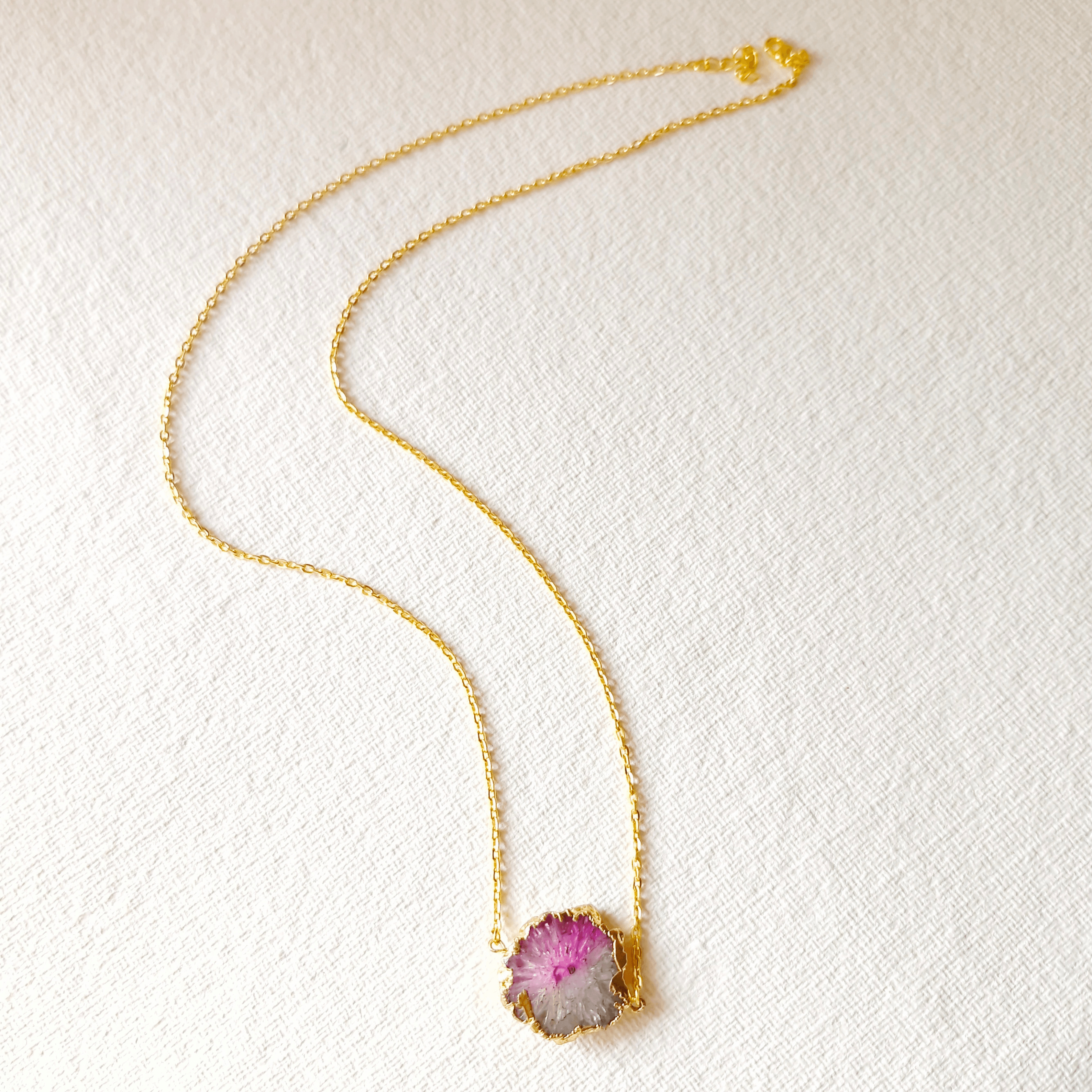 Dual Druzy Crystal Pendant - Rubinoo