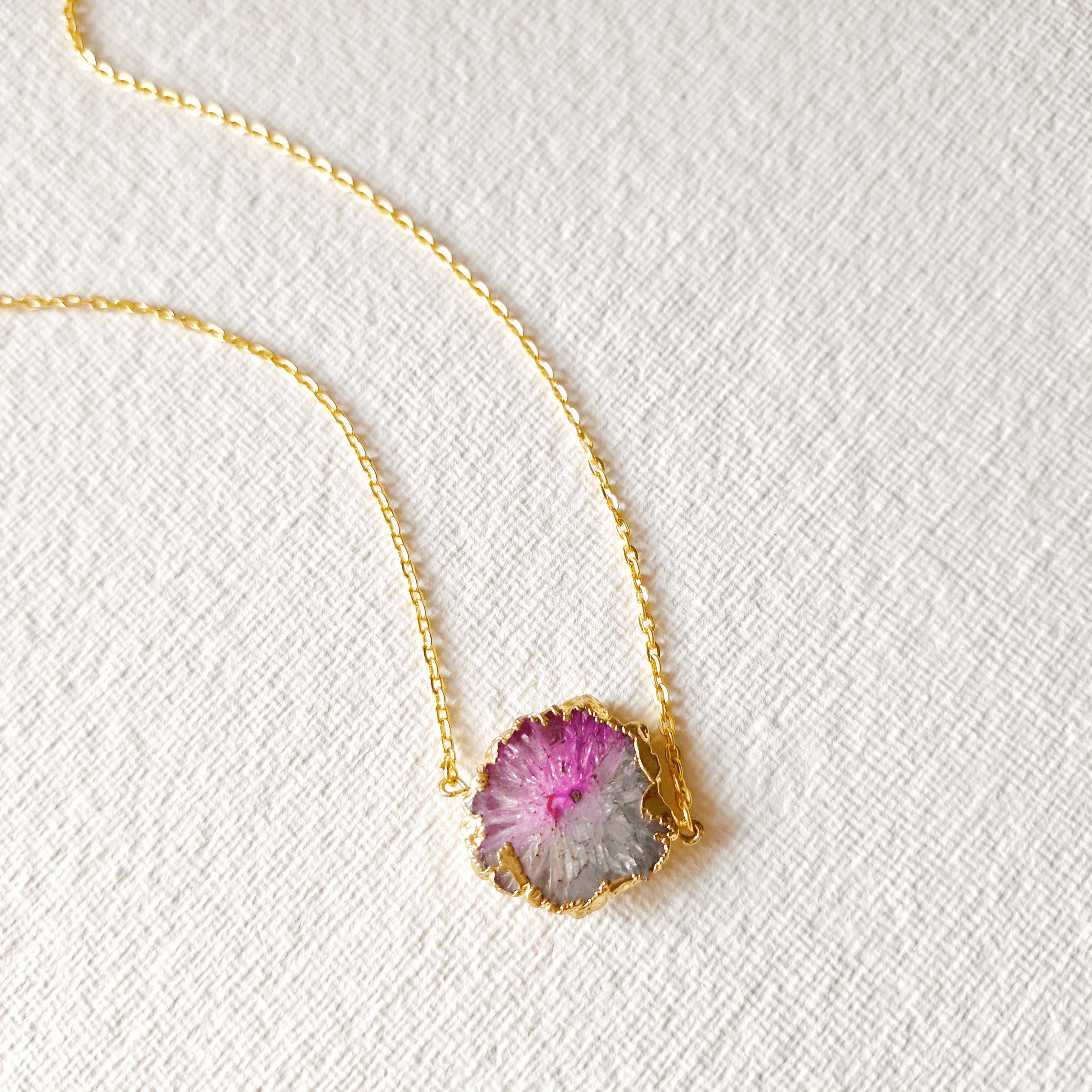Dual Druzy Crystal Pendant - Rubinoo