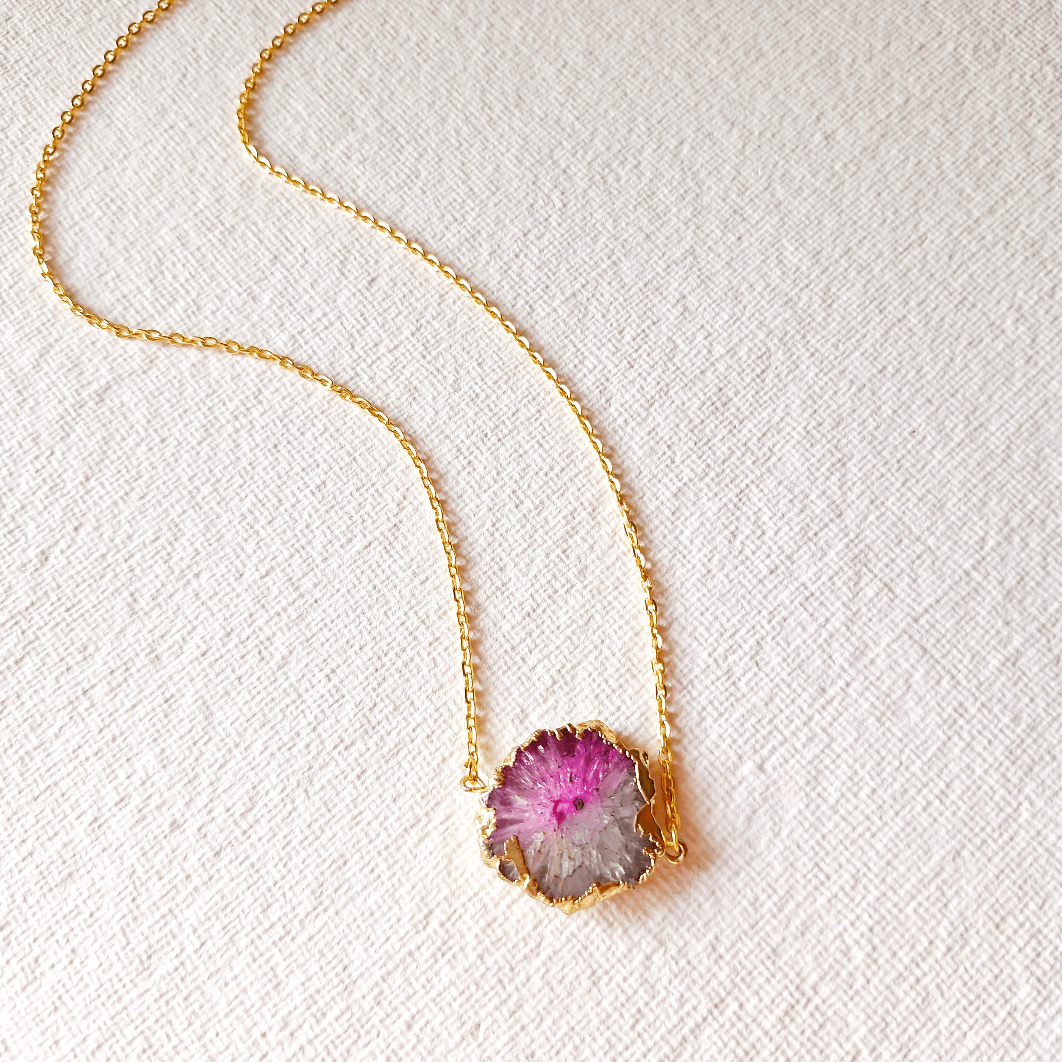 Dual Druzy Crystal Pendant - Rubinoo