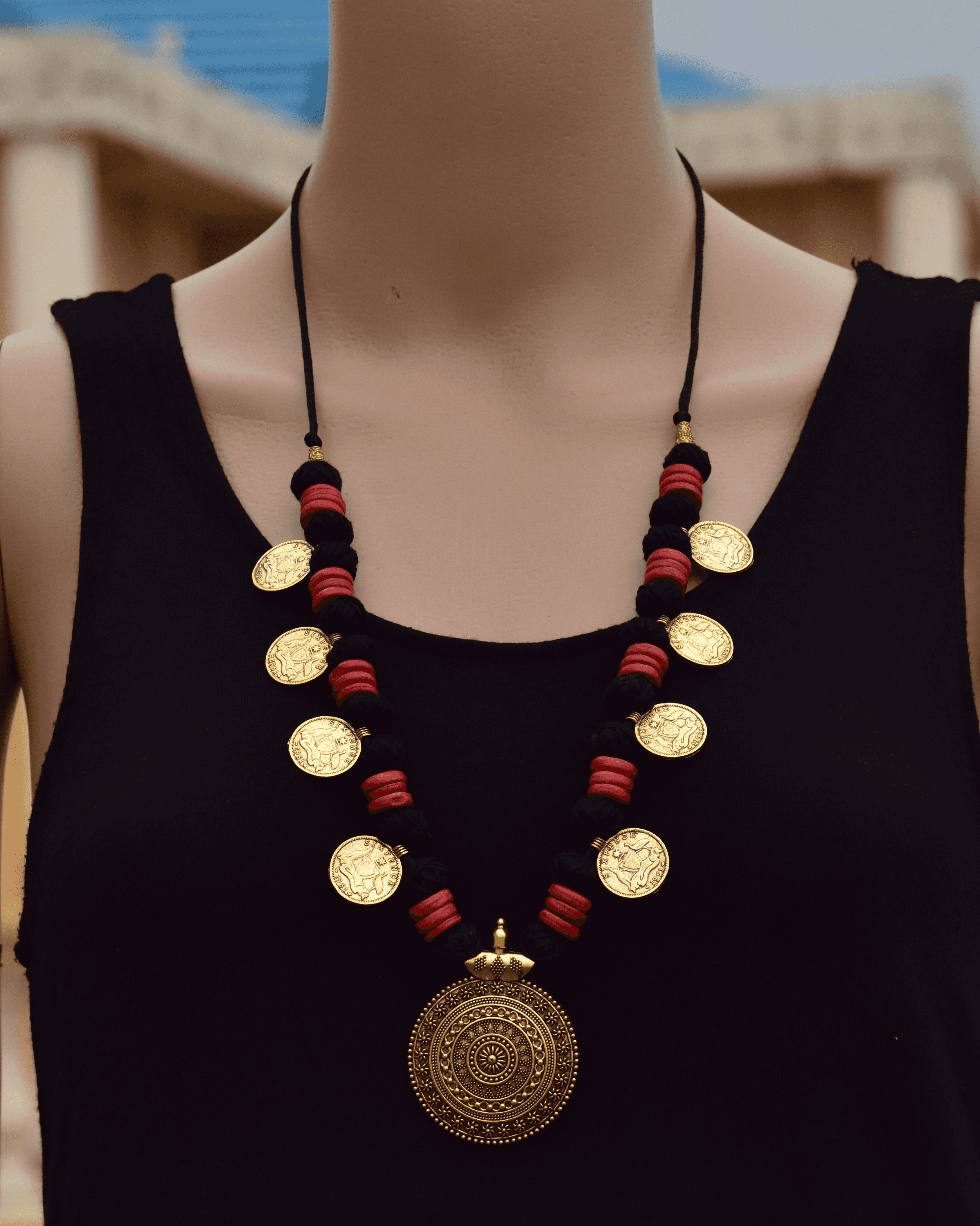 Vintage Tribal Coin Necklace - Rubinoo
