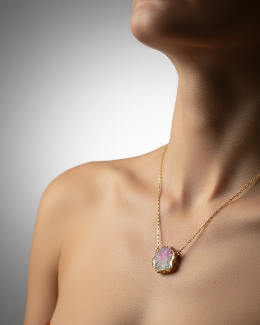 Dual Druzy Crystal Pendant