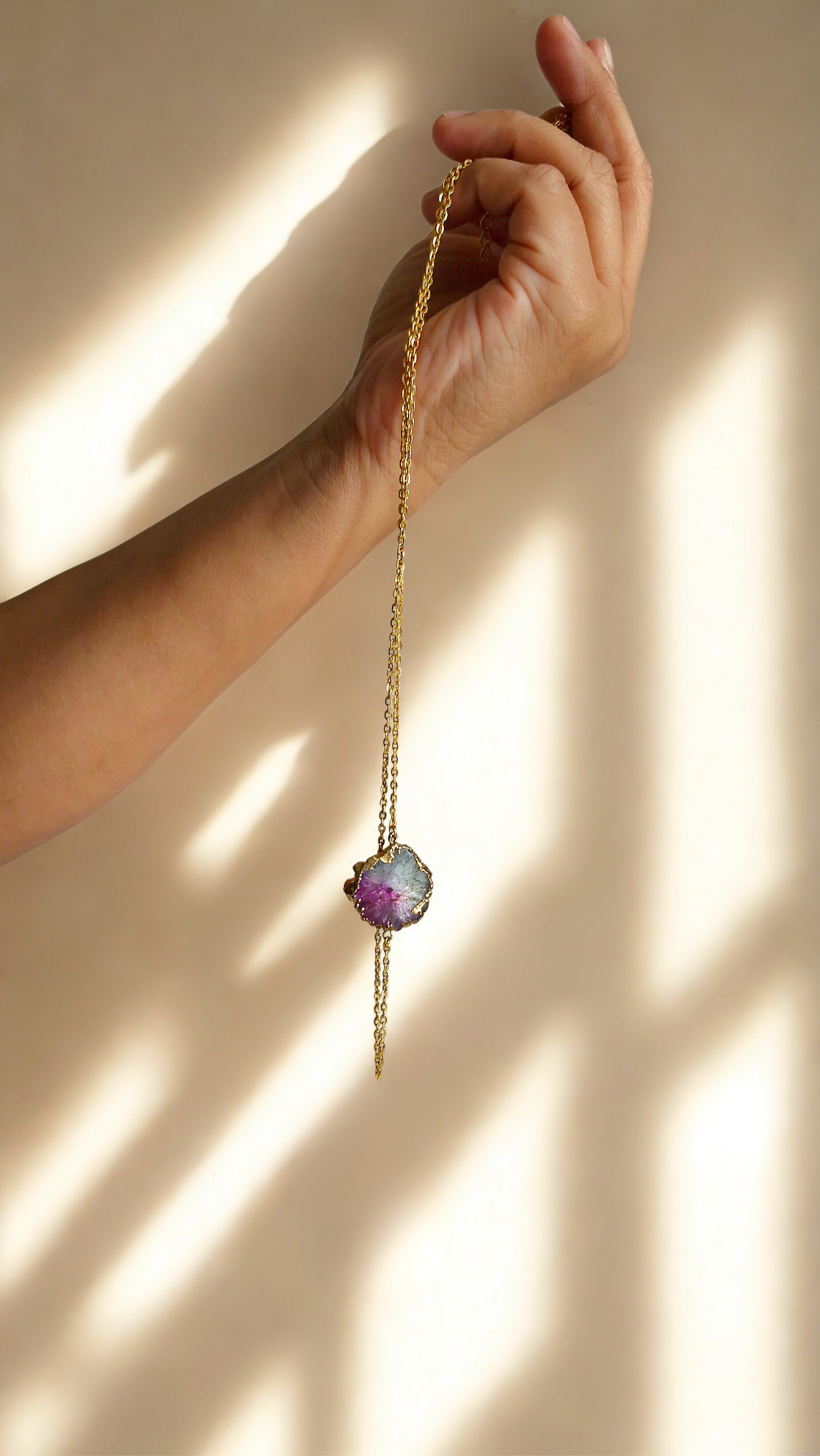 Dual Druzy Crystal Pendant