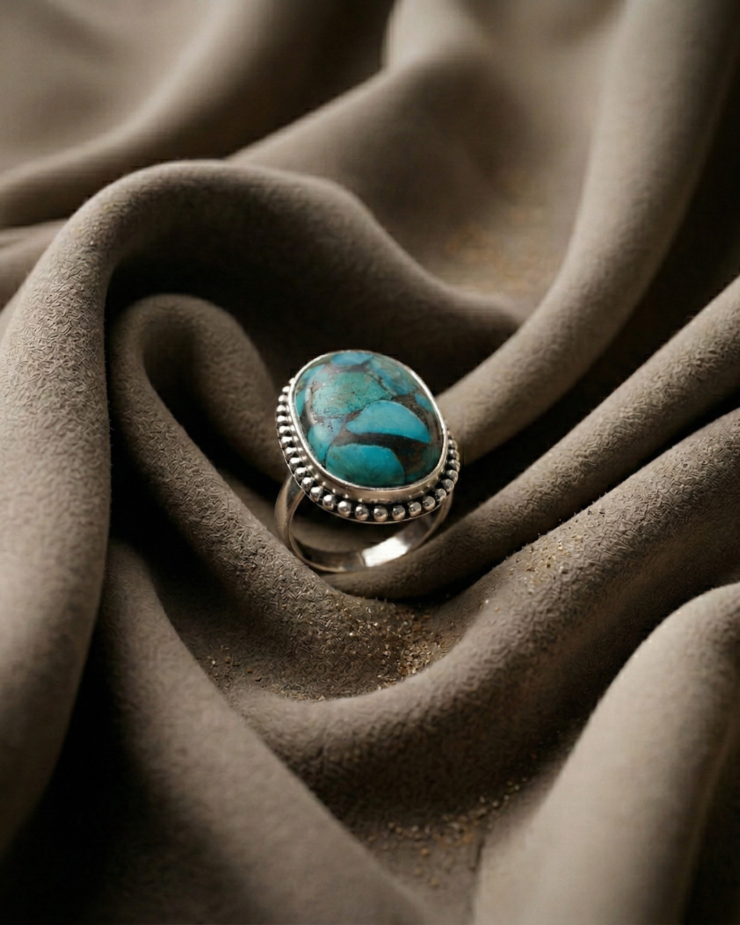 Meharza turquoise vintage silver ring
